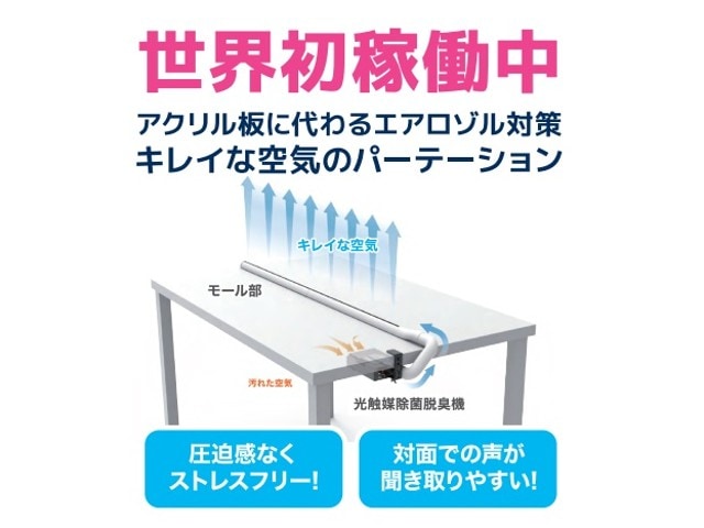 【お取り寄せ商品】カルテック TABLE AIR キレイな空気のパーテーション 光触媒搭載 脱臭 除菌 Mセット ブラウン KL-T01M(T)