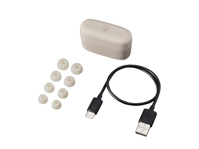 【送料込み】audio-technica オーディオテクニカ ワイヤレスイヤホン ノイズキャンセリング ATH-CKS30TW+(BG) ライトベージュ 