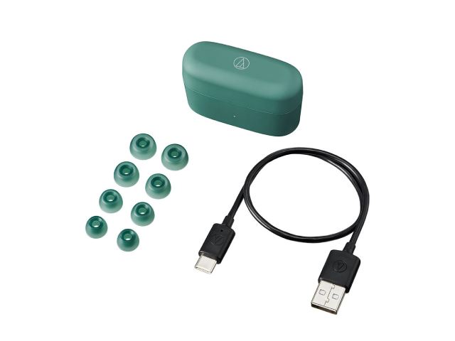 【送料込み】audio-technica オーディオテクニカ ワイヤレスイヤホン ノイズキャンセリング ATH-CKS30TW+(GR) エバーグリーン