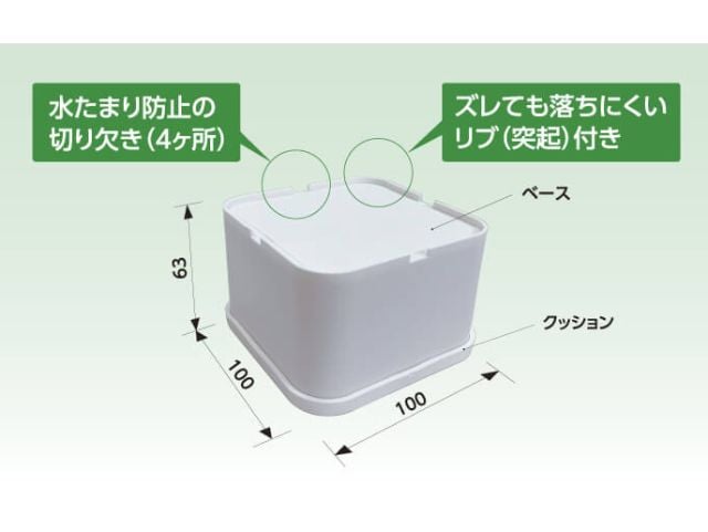 NISSEI 日晴金属 洗濯機かさ上げ台 LC-EKD65 (1セット／4個入り)