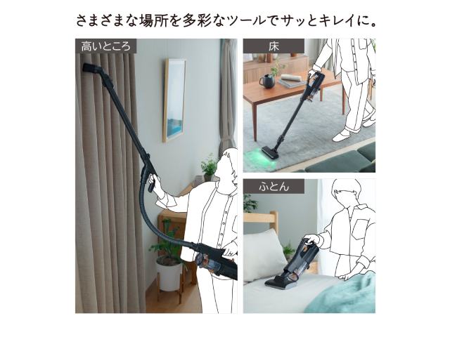 日立 HITACHI コードレス スティッククリーナー パワーブーストサイクロン PV-BH900SM(K) サテンブラック