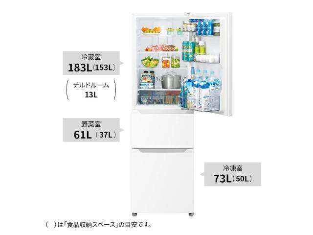 シャープ プラズマクラスター冷蔵庫 右開き 317L 真ん中野菜室 3ドア マットグレー SJ-PT32P(H) スリム幅54.4cm