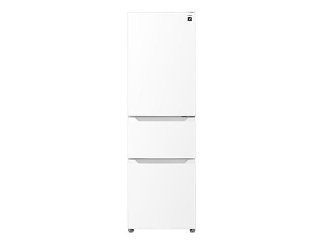 シャープ プラズマクラスター冷蔵庫 右開き 317L 真ん中野菜室 3ドア マットホワイト SJ-PT32P(W) スリム幅54.4cm