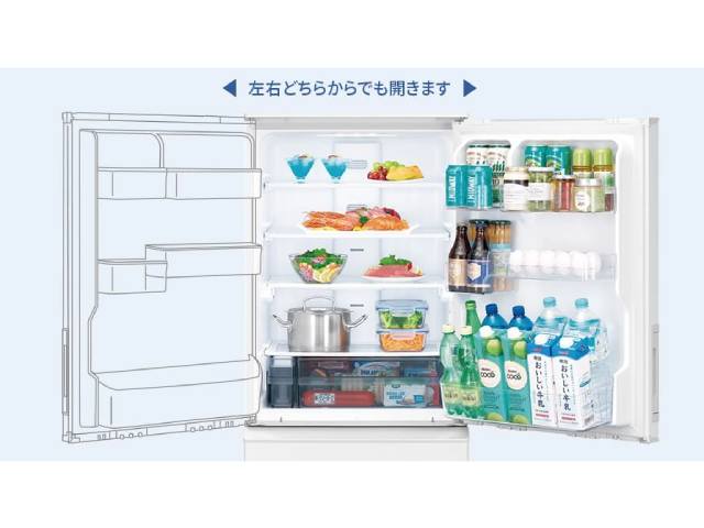シャープ プラズマクラスター冷蔵庫 374L どっちもドア SJ-PW37P(W) シルキーマットホワイト