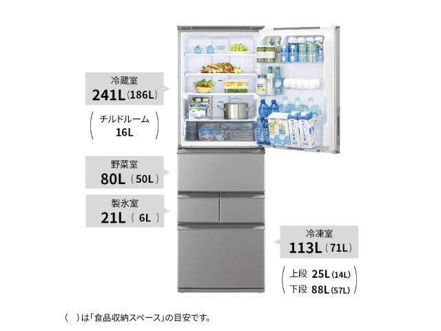 シャープ プラズマクラスター冷蔵庫 455L 5ドア SJ-XW46P(S) カーム