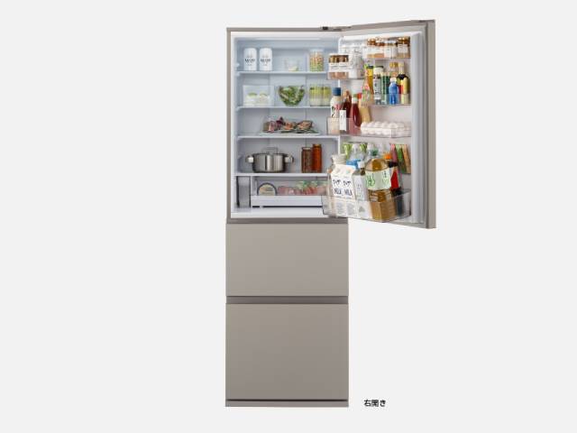 パナソニック 3ドア 冷凍冷蔵庫 365L マットベージュ NR-C37ES2(C) 幅60cm／右開き