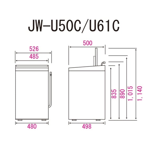Haier ハイアール 全自動洗濯機 6.0kg ホワイト JW-U61C(W)