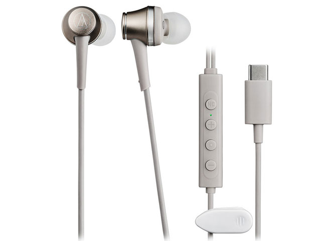 audio-technica ノイズキャンセリングUSB Type-C用イヤホン ベージュ
