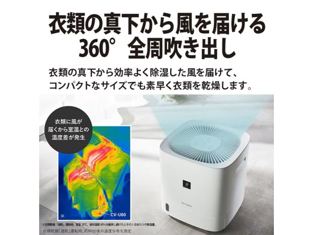 SHARP 衣類乾燥除湿機 デシカント方式 ホワイト系 CV-U60(W) | 空調