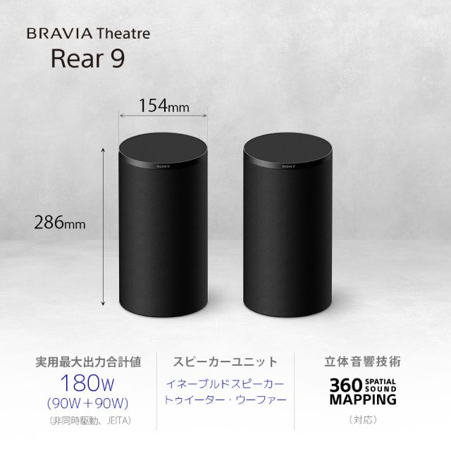 ソニー SONY ワイヤレスリアスピーカー BRAVIA Theatre Rear 9 180W