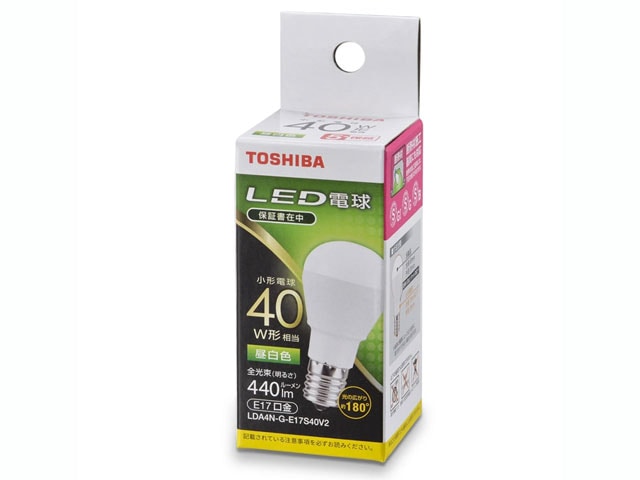 TOSHIBA 東芝 電球形LEDランプ E17 小形電球 40W形相当 昼白色 LDA4N-G