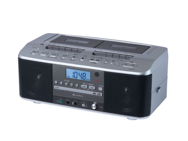 東芝 TOSHIBA AUREX WカセットCDラジカセ カラオケ ダビング対応
