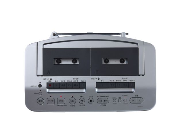 東芝 TOSHIBA AUREX WカセットCDラジカセ カラオケ ダビング対応