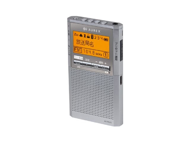 東芝 TOSHIBA AUREX LEDライト付き ポケットラジオ シルバー AX-PRU70