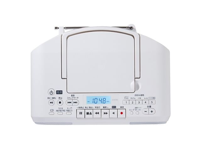 東芝 TOSHIBA AUREX CDラジカセ 4.4Wスピーカー搭載 ホワイト AX-KCR60