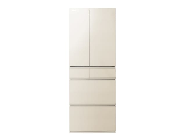 【お取り寄せ品】東芝 冷蔵庫 フレンチ（両開き） 6ドア 586L FREEZA 冷凍室がまんなか WFタイプ GR-A590WF(UC) グレインアイボリー 幅68.5cm