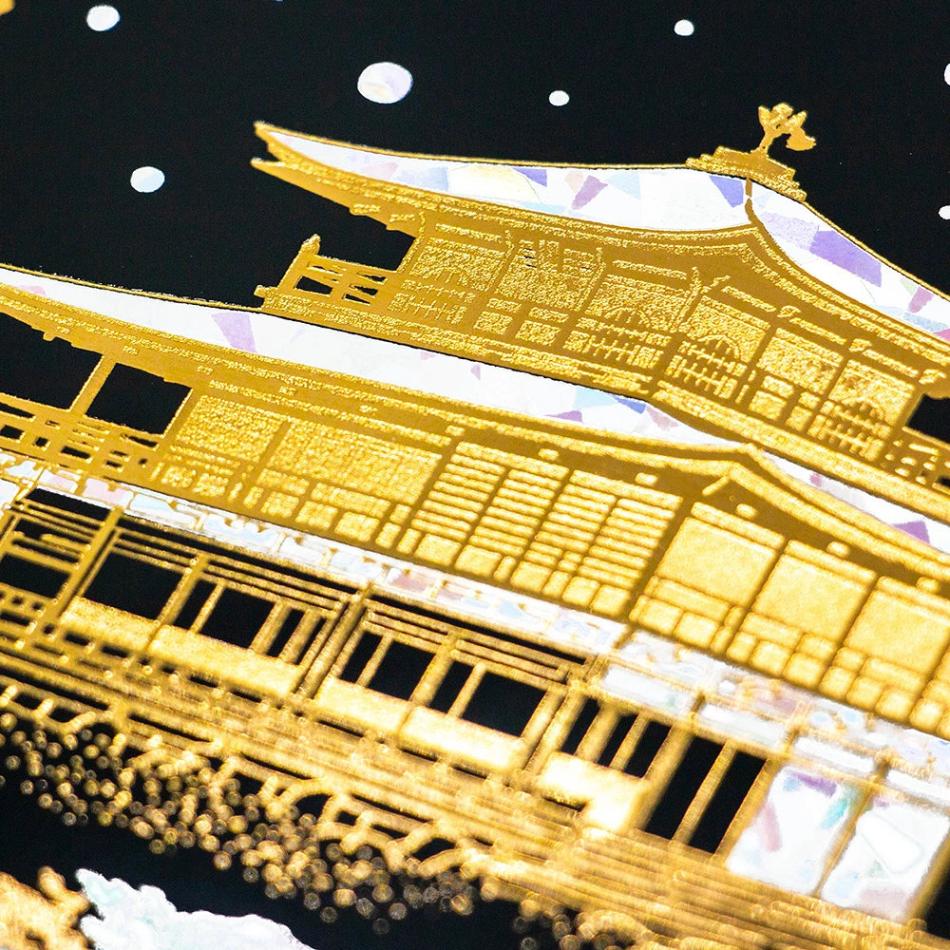 ROKKAKU 箔押しポストカード 金閣寺（鹿苑寺）「冬」R0162404