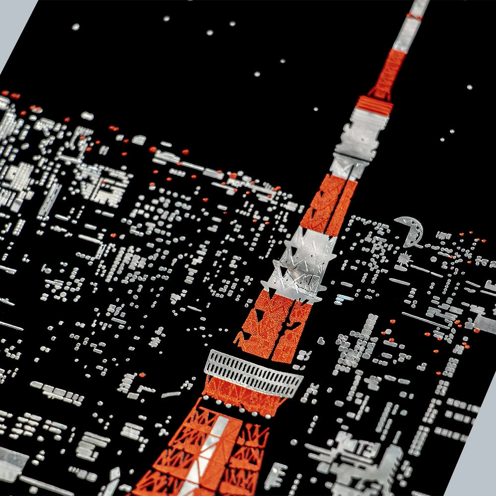ROKKAKU 箔押しポストカード 東京タワー「夜景」R0392502