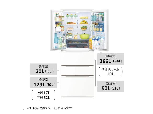 シャープ SHARP プラズマクラスター冷蔵庫 505L 6ドア SJ-MF51P(H) ダスクダークメタル フレンチドア／幅68.5cm