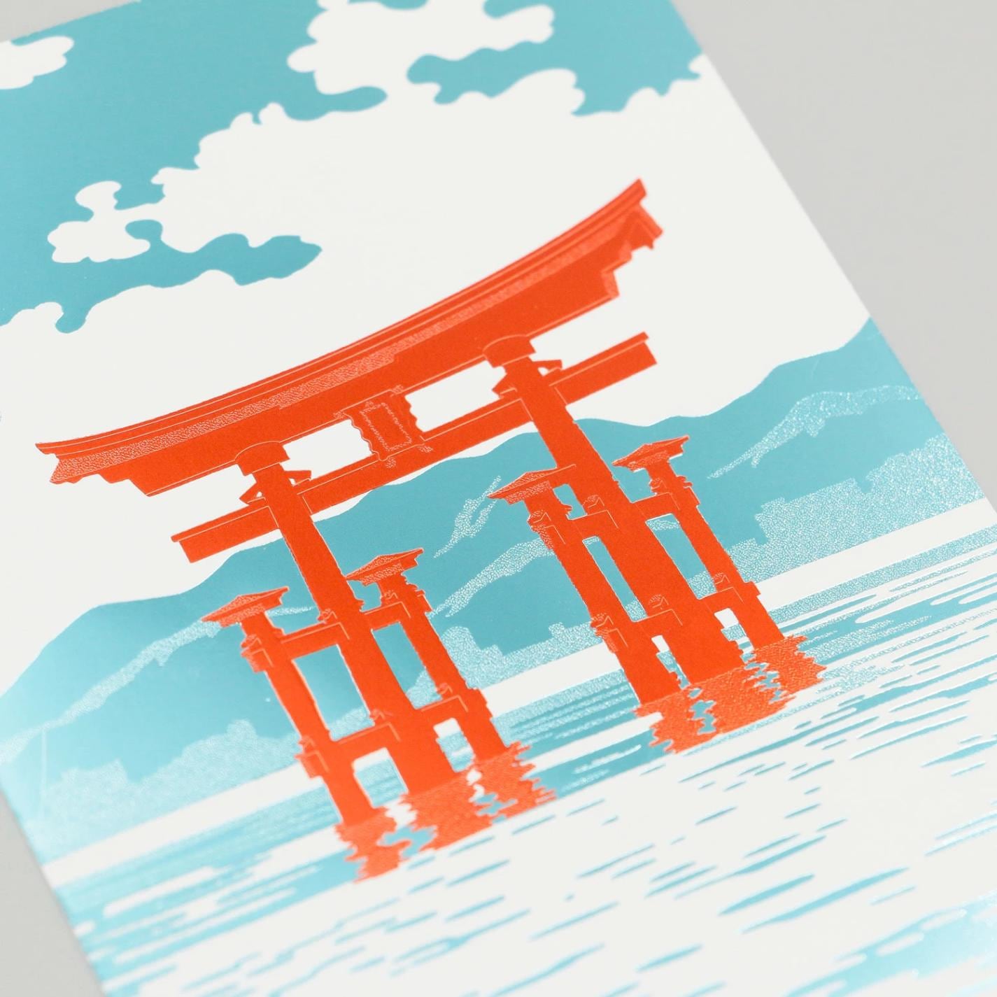 ROKKAKU 箔押しポストカード 宮島「大鳥居」R0332601