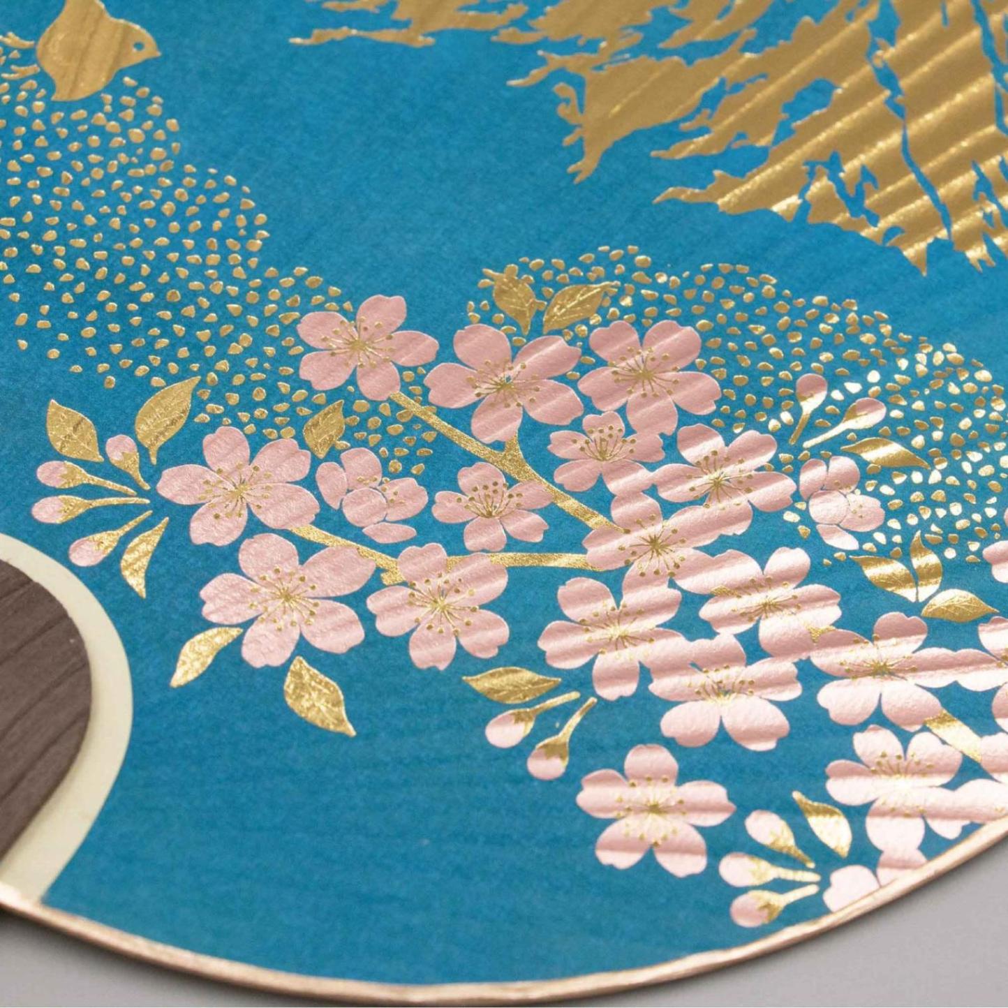 ROKKAKU 箔押し都うちわ 富士と桜 R0112601