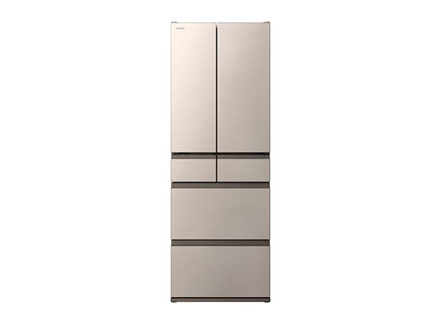 日立 HITACHI 冷蔵庫 フレンチドア 6ドア 485L ライトゴールド R-HW49V