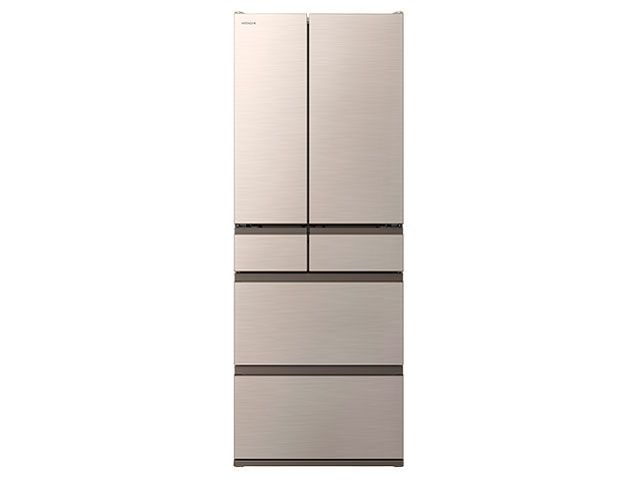 日立 HITACHI 冷蔵庫 フレンチ6ドア HWタイプ 617L まんなか冷凍 R-HW62V(N) ライトゴールド