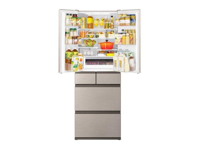 日立 HITACHI 冷蔵庫 フレンチドア 6ドア 幅65cm／両開き 540L R-HW54V(N) ライトゴールド