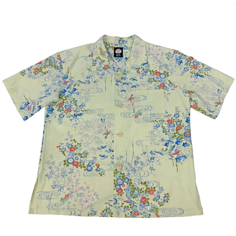 ワタヤ商店 日の本アロハ オナガドリに万寿菊【L】NH03