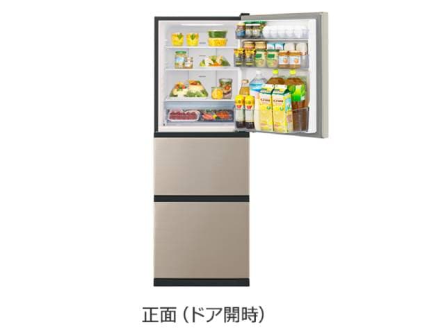 日立 HITACHI 冷蔵庫 右開き 3ドア 265L ライトゴールド R-27X(N) 幅