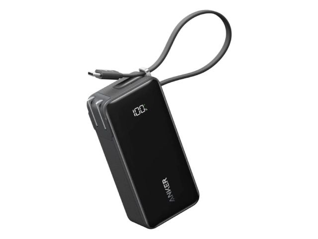 【送料込み】ANKER モバイルバッテリー Anker Power Bank (10000mAh Fusion Built-In USB-C ケーブル) A1637N11 ブラック