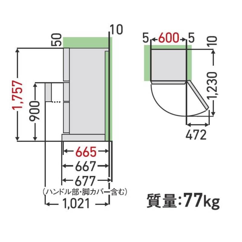 ��� ��¢�� �ҳ��� 3�ɥ� 356L VEGETA SV���꡼�� GR-W36SV(UC) ���쥤�󥢥��ܥ꡼ ��60cm��������