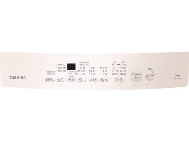 TOSHIBA ��� ����ư������ 6.0kg �ԥ奢�ۥ磻�� AW-6GA4(W)