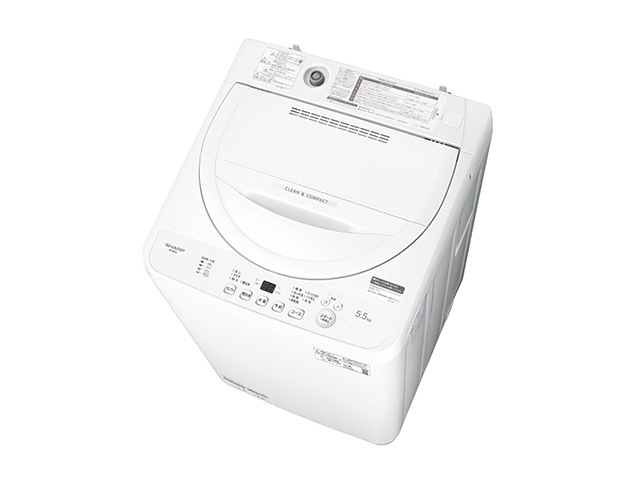 SHARP シャープ 全自動洗濯機 穴なし槽シリーズ 5.5kg ホワイト系 ES