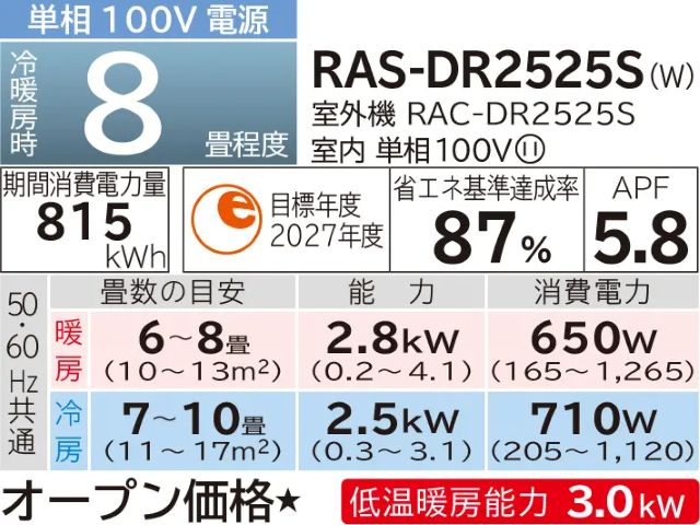 ��Ω HITACHI �롼�२������ �򤯤ޤ��� D���꡼�� �����8�� RAS-DR2525S(W) �������ۥ磻�ȡ�2025ǯ��ǥ�