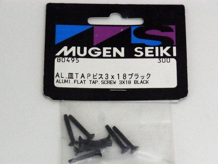 MUGEN SEIKI B0495 アルミ製皿タッピングビス 3 x 18 ブラック | 共通