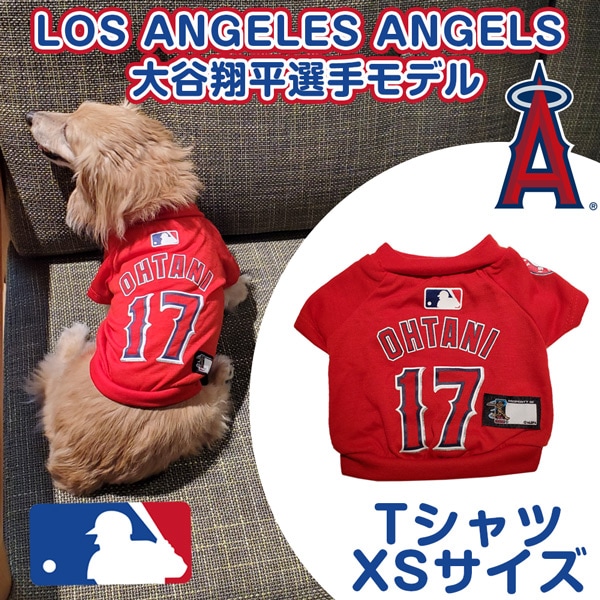 【在庫限り】LOS ANGELES ANGELS　ロサンゼルス　エンゼルス　大谷翔平選手モデル　ユニフォーム　野球　犬　Ｔシャツ　ＸＳサイズ