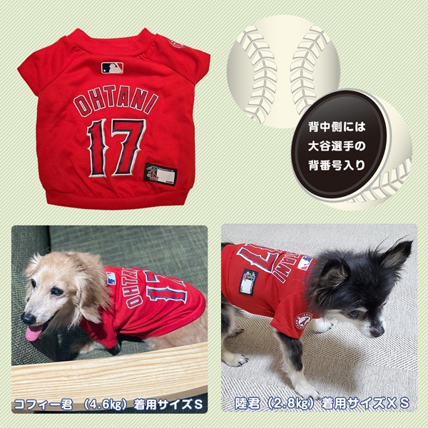 LOS ANGELES ANGELS　ロサンゼルス　エンゼルス　大谷翔平選手モデル　ユニフォーム　野球　犬　Ｔシャツ　Ｓサイズ