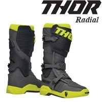Thor ソアー オフロード MX ブーツ Radial ラディアル グレー/フローイエロー US10 モトクロス|ブーツ |MX/オフロード