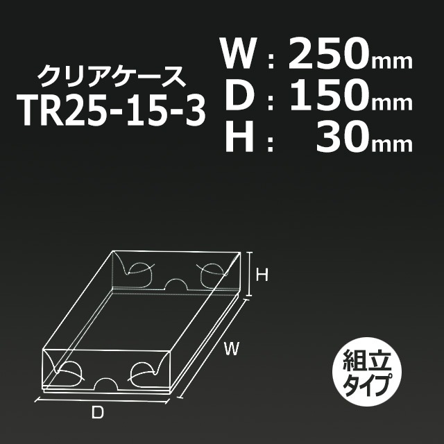 TR25-15-3（250×150×30）クリアケース【送料無料/代引不可】（200個/箱