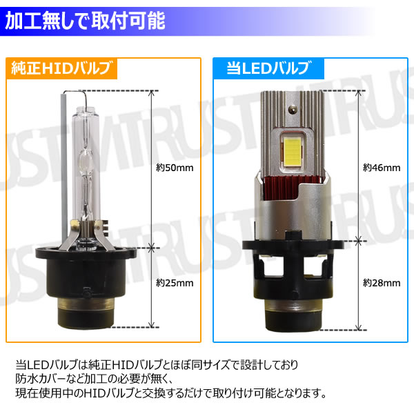 LED ヘッドライト バルブ D4C D4S D4R 対応 ホワイト 6500K 18400lm