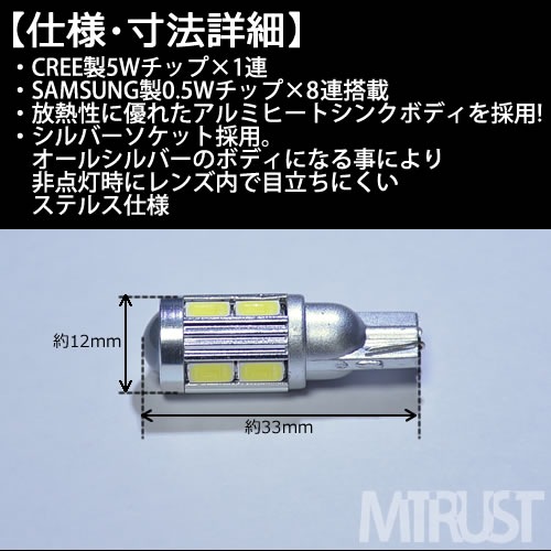 T10 T16б LED ѥ󥺺 CREE 5w å1Ϣॹ 0.5w å8Ϣ 9w ϥѥ SMD LEDݥʥС롼פʤɤˡۥ磻ȡ֥롼󥸡åɤǽ1Ĳʡۡ1ݾաۡڥȥ