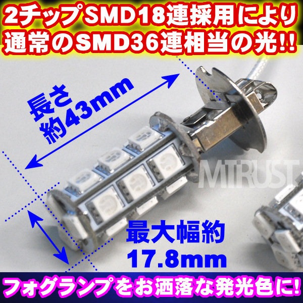 LED �ե������� H3 2���å�SMD18Ϣ��36Ϣ����ܡ�ȯ�����顼�ϡ��ۥ磻���򡦥֥롼�ġ�����󥸡����꡼���С��ԥ󥯤�������ġ���1�����ݾ��աۡڥ���ȥ��