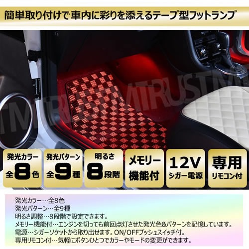 SMD 12Ϣ RGB LED�ơ��� 4�� �եåȥ��� ������ �Ÿ� ��å� ���꡼�� �֥롼 �ۥ磻�� ����� �������� ������ �ѡ��ץ� ����8�� ���뤵 Ĵ����ǽ ���꡼��ǽ ��9��� ȯ���ѥ����� ���ڤ�ȿ������ ������ɥ��󥵡��⡼�� ��⥳���� �ɿ� 12V �ڥ���ȥ��