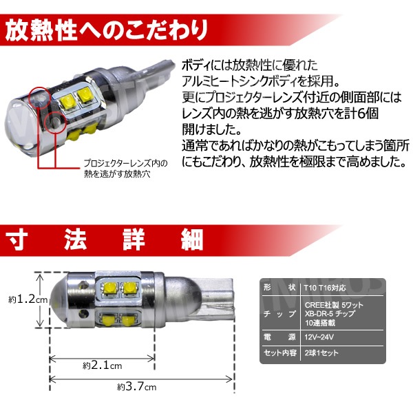T10 T16 50w LED CREE 5wå 10Ϣ 顼ϥۥ磻 5500K Ķ⵱  ץ Хåפݥפ 1ʡڥ꡼ XB-DR-5å ߥҡȥ ǧ ȴ  ϥѥ 12V 24Vۡ1ݾաۡڥȥۡڥȥ