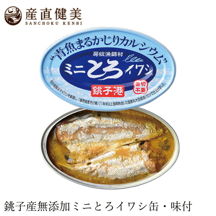 いわし缶詰 千葉産直サービス ミニとろイワシ・味付 100g 国産 真いわし 正規品 国内産 保存料 無添加   muso 非常食 保存食