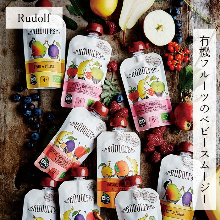 オーガニックスムージー ルドルフ フルーツのベビースムージー 110g  正規品 国内産 保存料 無添加 オーガニック  有機 砂糖不使用   Rudolf 有機JAS EU有機認証