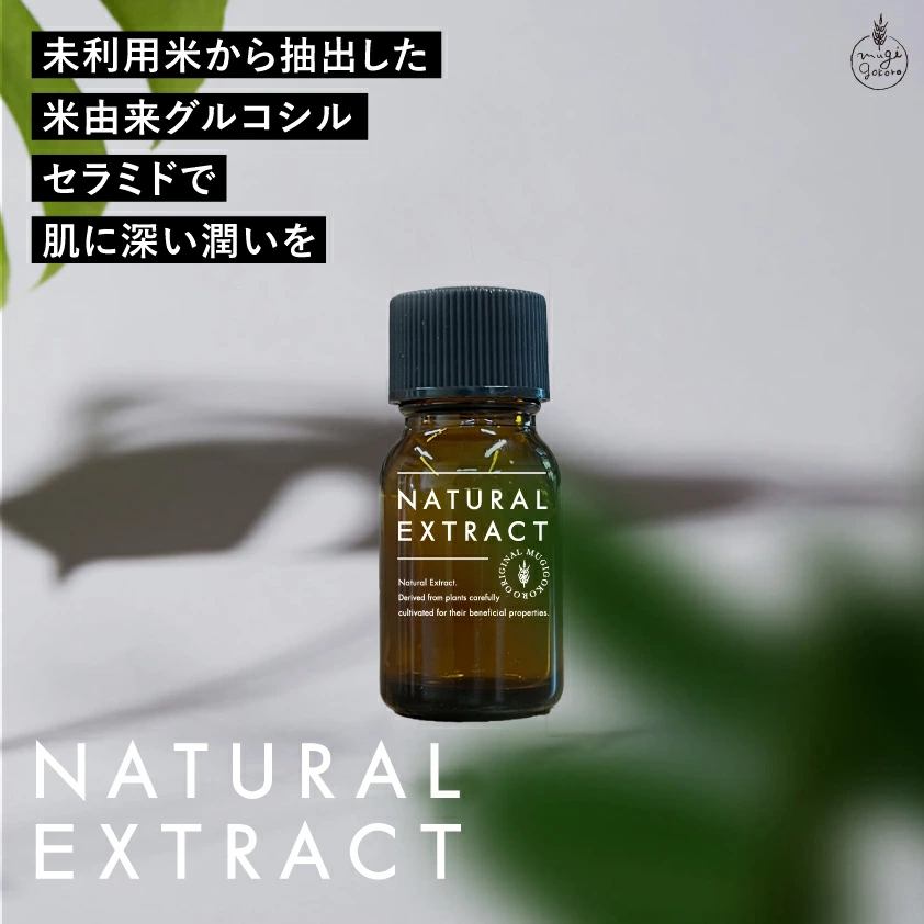美容エキス 無添加 むぎごころのコメセラミドエキス 10ml フェイス用化粧品原料 オーガニック ナチュラル ノンケミカル 自然派 スキンケア 植物性保湿 グルコシルセラミド配合 国産米由来 低温抽出 日本国内充填 むぎごころの生詰めシリーズ