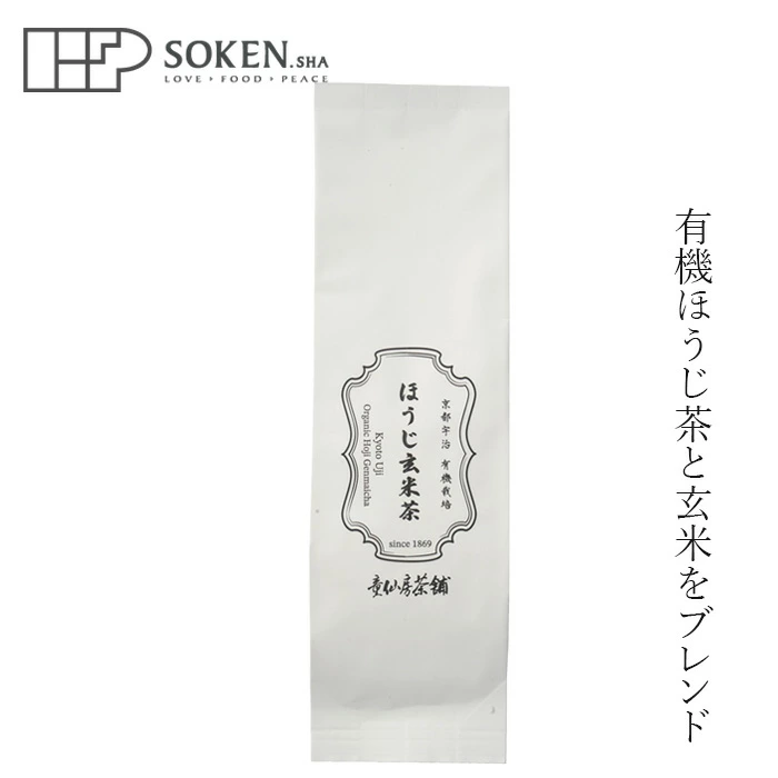 お茶 創健社 童仙房茶舗 有機ほうじ玄米茶 100g 正規品 有機JAS認証 宇治茶 無農薬 茶葉 国産 有機ほうじ茶 有機炒り玄米 ブレンド 香り高い飲み口 すっきりとした後口 日本茶