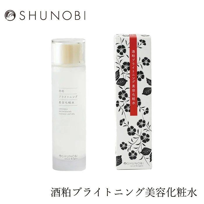 化粧水 SHUNOBI シュノビ 酒粕ブライトニング美容化粧水 150mL 正規品  国内産 酒粕 自然由来 保湿ケア 年齢ケア 透明感 ツヤ肌 日本酒成分 米セラミド ツバキ油 ざくろ 月桃 ダマスクローズ花水